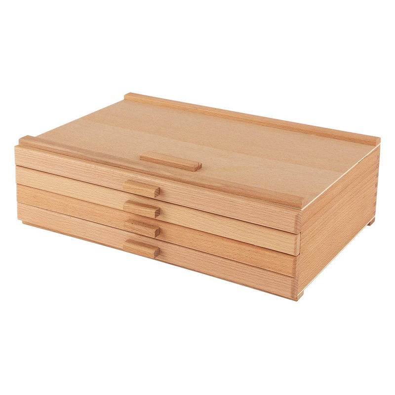 Creative Mark Cezanne Creative Mark Pastel Storage Box, 4-Drawer Wooden Art & Craft Supplies Organizer, Birch Wood, Brown - Image 3